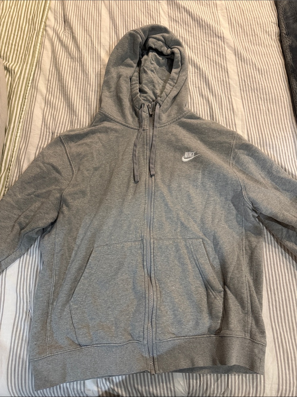 Nike Women’s Light Gray Full-Zip Hooded Sweatshirt